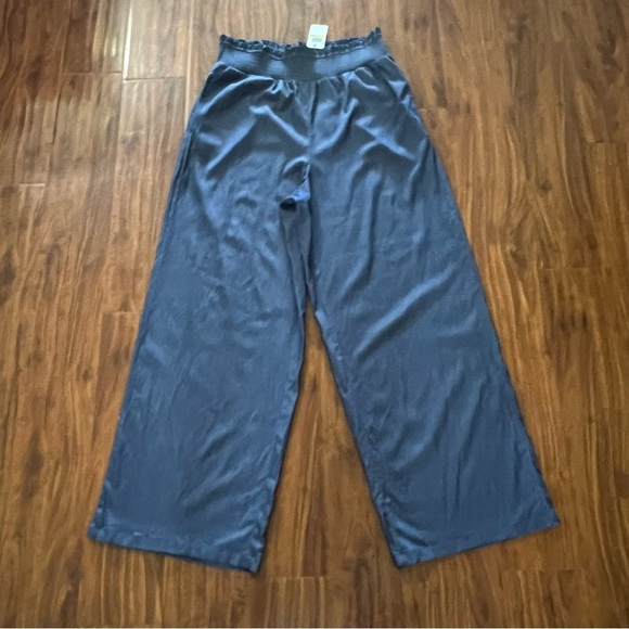 NWT Laundry by Shelli Segal Wide Leg Elastic Waist Blue Pants size medium - Picture 3 of 10